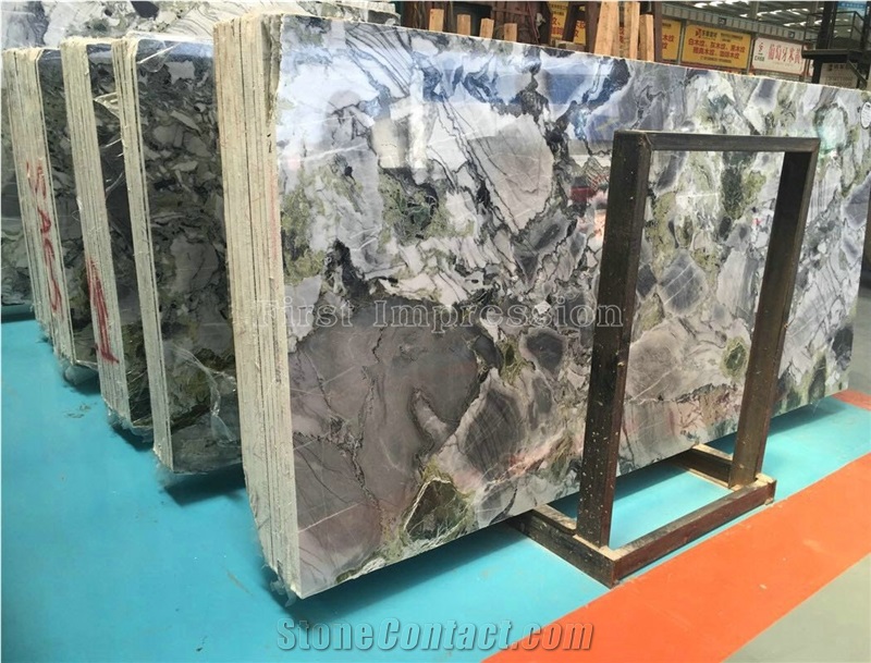 White Beauty Chinese Marble Tiles & Slabs/Ice Connect Marble/Ice Green/China Green Marble/Green Marble Slabs& Tiles/Ice Connect Marble for Floor & Wall Covering