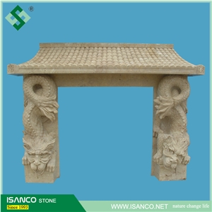 Western Style Natural Artifical Marble Decorative Polished Fireplace for Construct Decoration