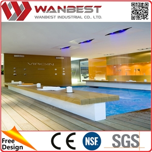 Artificial Stone Black L Shape Bar Tables and Stools Cheap Bar Furniture