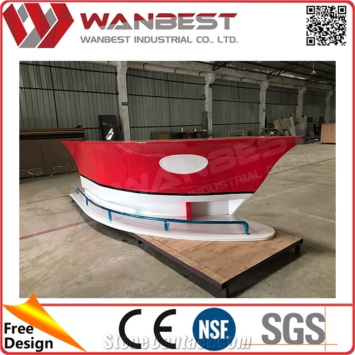 Bar for Home Furniture Acrylic Solid Surface Boat Shaped Bar Counter