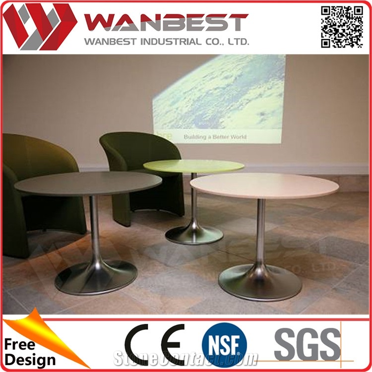 Customized High Quality Restaurant Round Acrylic Stone Tables with Stone Chairs for Restaurant/Home/Hotel