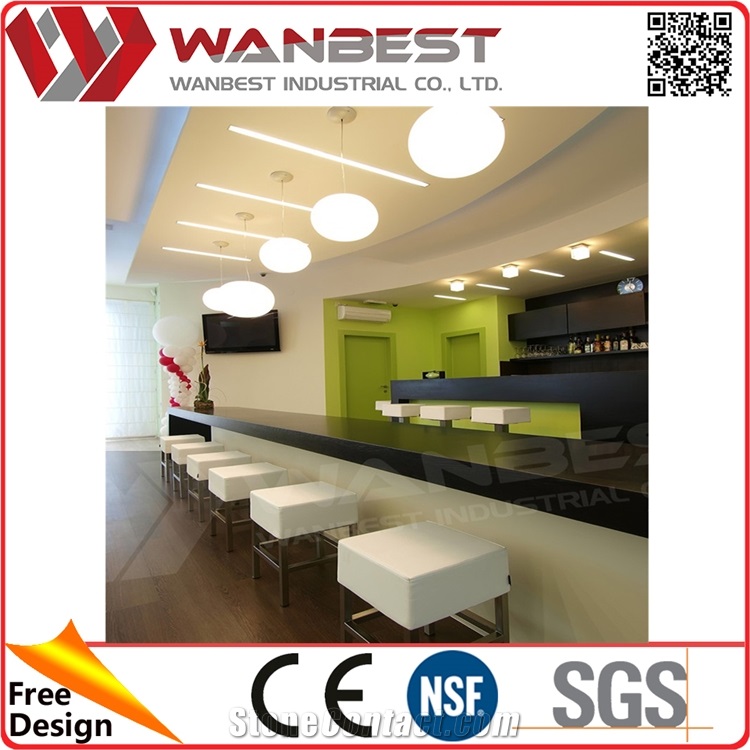 Luxury Design Bistro Table and Chairs White Acrylic Solid Surface Bar Countertops
