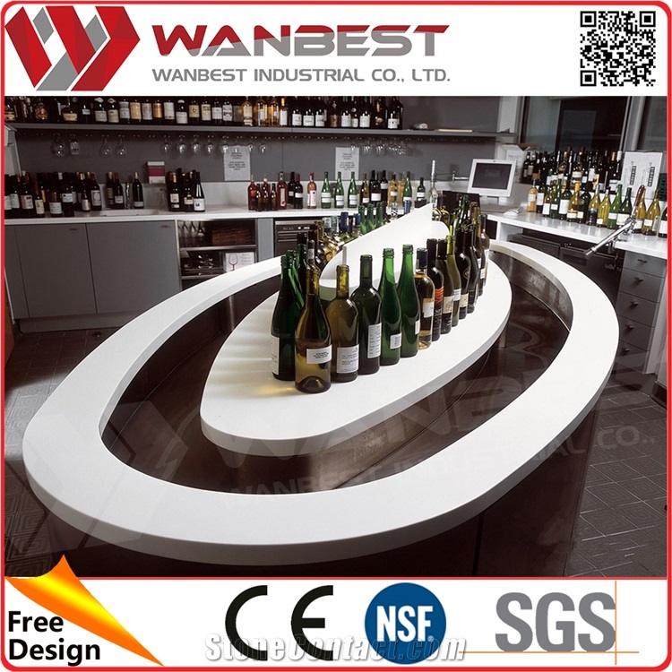 Luxury Design Bistro Table and Chairs White Acrylic Solid Surface Bar Countertops