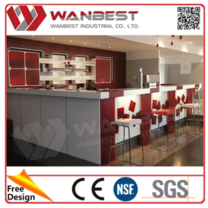 Marble Top Solid Surface Restaurant Bar Counter Illuminated Led Cocktail Bar Counter