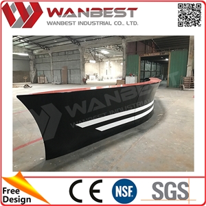 New Design Solid Surface Restaurant Bar Counter Design Boat Shape Bar Counter Information Counter