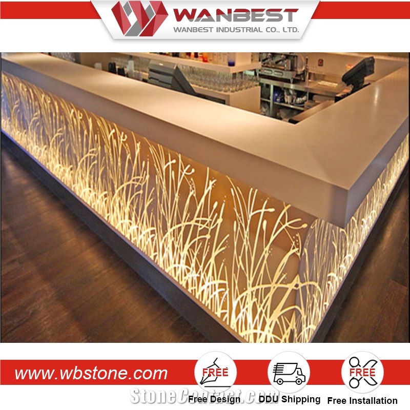 Popular Wholesale Yellow Color Pub Table and Chair Set Solid Surface Marble Custom Home Bars