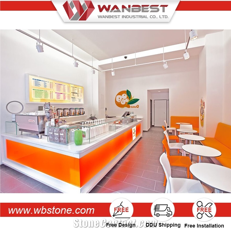 Popular Wholesale Yellow Color Pub Table and Chair Set Solid Surface Marble Custom Home Bars