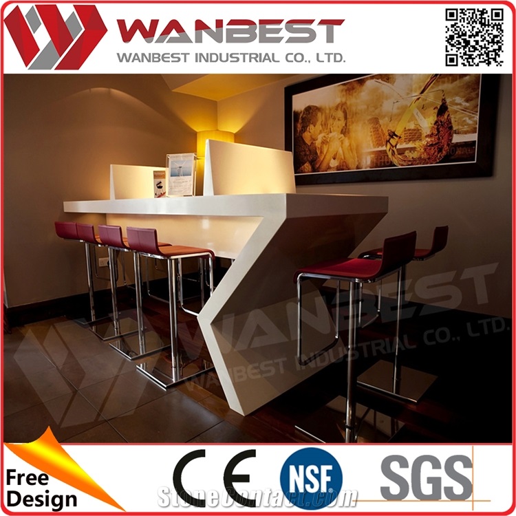 Restaurant Bar Tops Acrylic Solid Surface Commercial Bar Counter for Sale
