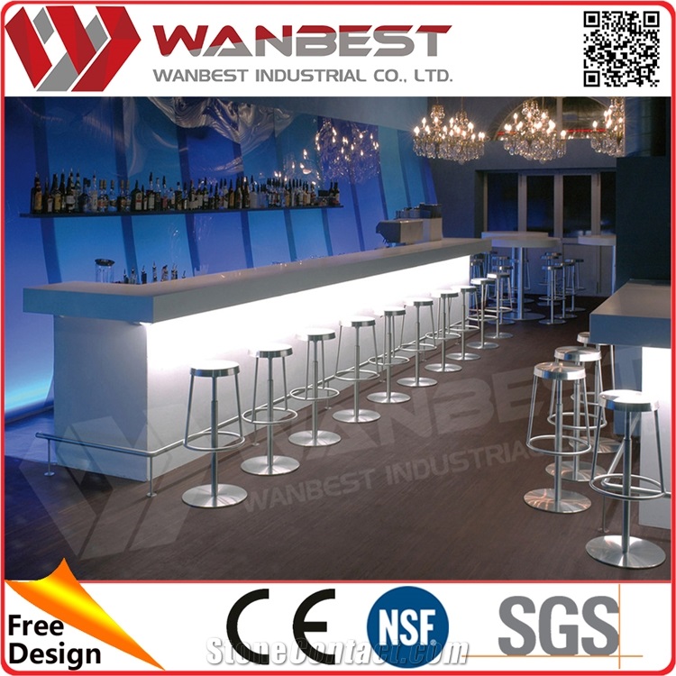Restaurant Bar Tops Acrylic Solid Surface Commercial Bar Counter for Sale