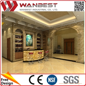 Small Club Lobby Solid Surface Wine Bar Counter for 4 People