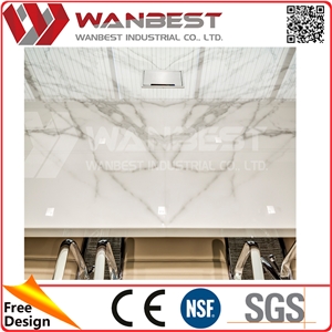 Space Saving Office Furniture Acrylic Stone Modern Design Meeting Table