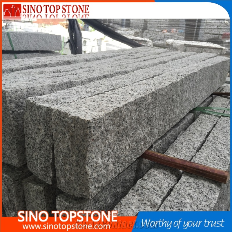 Bianco Crystal Granite G603 Granite Pillars, Chinese Grey Granite G603 Pineappled Palisades