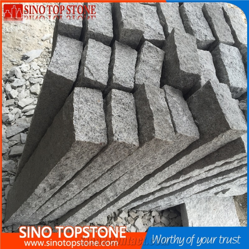 Bianco Crystal Granite G603 Granite Pillars, Chinese Grey Granite G603 Pineappled Palisades