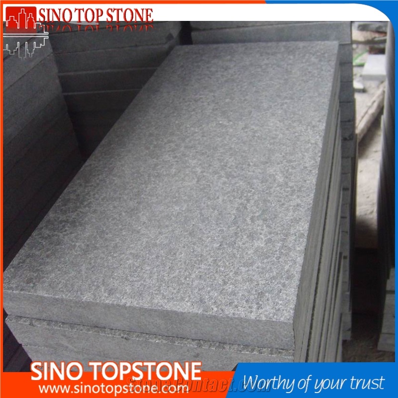 China Black Granite G684 Fuding Black Flamed Basalt Stone Tile