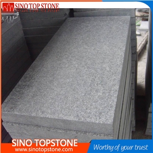 China Black Granite G684 Fuding Black Flamed Basalt Stone Tile