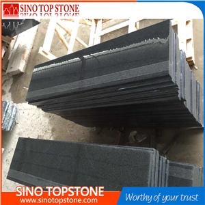 Chinese Impala Black Granite Stairs,Anti Slip G654 Stair Treads and Granite Risers