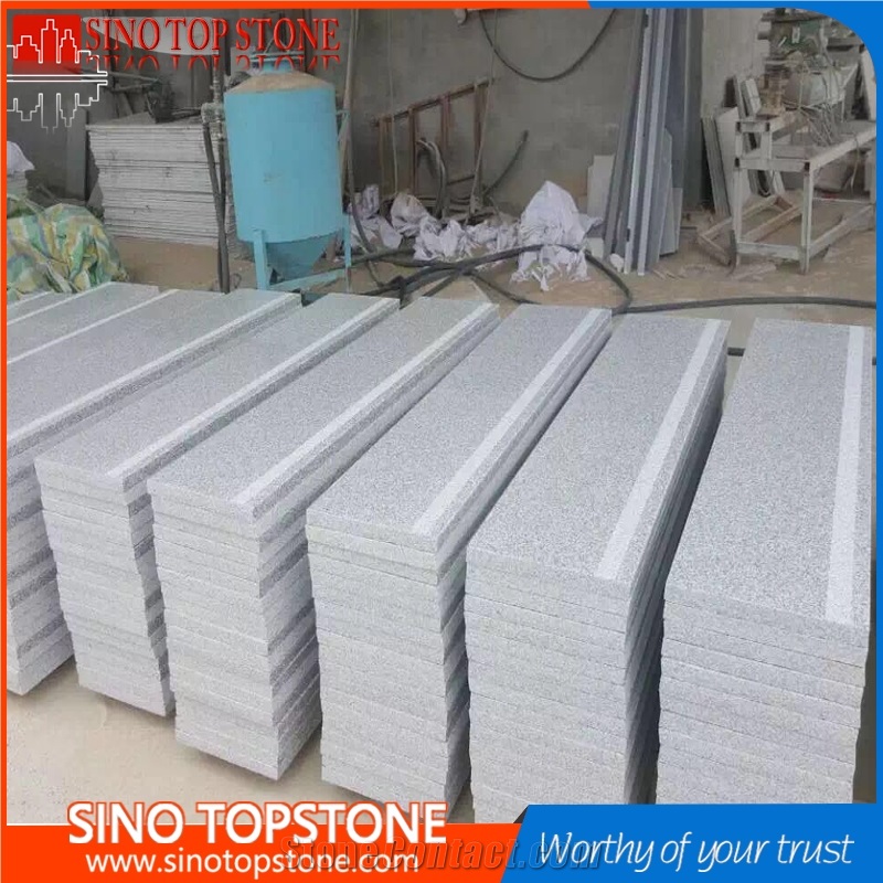Natural Polished G603 Grey Granite Stair with 5cm Flamed Anti-Slip Line