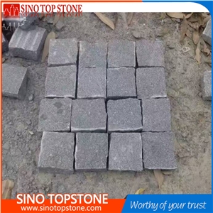 Padang Dark Grey Granite G654 Natural Split Cobble Stone
