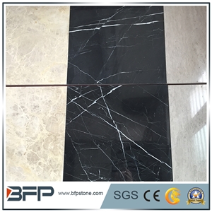 Alcantara Black Marble Tiles,Nero Marquina Marble Floor Tiles,Negro Markina Marble Wall Tiles
