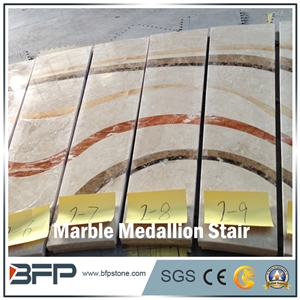 Marble Medallion Step in Staircases High End Commercial Building Project Case