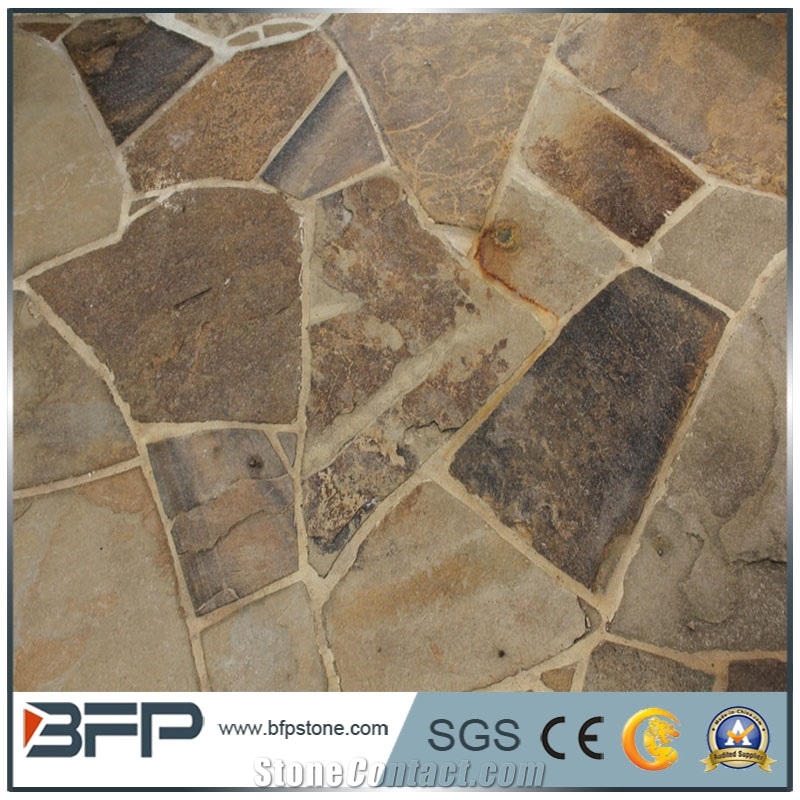 Slate Crazy Paving, Slate Mesh Paving, Slate Net Paste, Random Flag Stone, Rusty Slate Flagstone