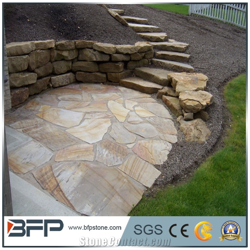 Slate Random Flagstone / Rusty Slate Flagstone / Landscaping Stones / Crazy Stone / Irregular Flagstone Landscape