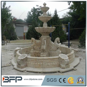 White Marble Sculptured Fountain&Granite Floating Sphere Fountain&Handcarved Exterior Fountains for Garden Decoration& Large Garden Water Fountain