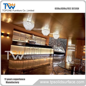 2017 New Design Acrylic Solid Surface Bar Counter Top, Artificial Marble Stone Night Club Bar Counter Top for Sale