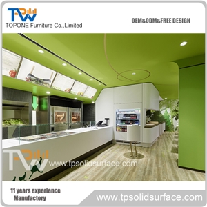 Acrylic Solid Surface Artificial Marble Modern Bar Counter Top for Sale