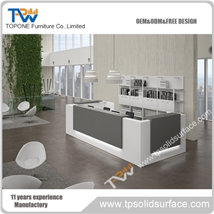 U Shape White and Grey Color Artificial Mable Stone Reception Counter for Restaurant, Restaurant Reception Desk with Acrylic Solid Surface Table Tops U Shape White and Grey Color Artificial Mable Stone Reception Counter for Restaurant, Restaurant Reception Desk with Acrylic Solid Surface Table Tops