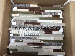 Glass Stone Mosaic&Color Mixed Stone Mosaic&Grey Stone Mosaic&Polished Mosaic