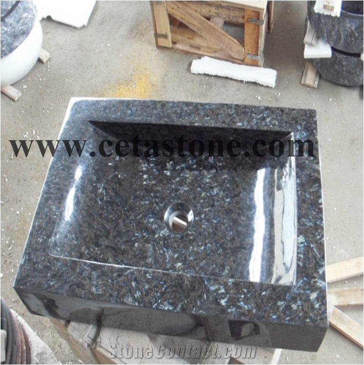 Square White Sink&Blue Pearl Square Sinks&Square Basins&Manmade Stone Basin