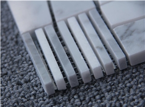 Carrara White Mixed Size Pattern Mosaic Tiles Pofung Marble