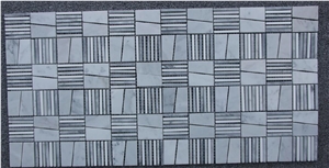 Carrara White Mixed Size Pattern Mosaic Tiles Pofung Marble