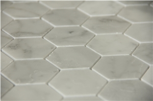Carrara White Mosaic Hexagon 2 Pofung Marble