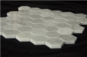 Carrara White Mosaic Hexagon 2 Pofung Marble