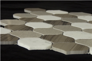 Multi Color Lantern Shape Mosaic,Pofung Marble,Good Choice for Wall & Floor Covering