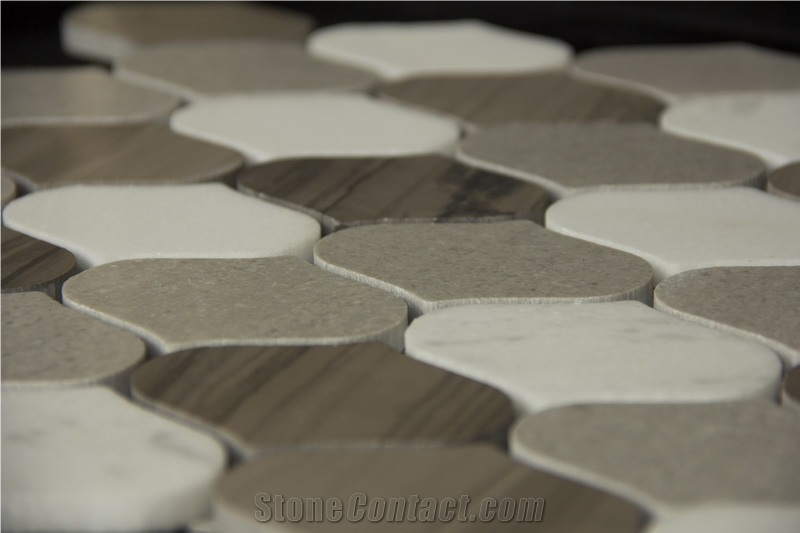 Multi Color Lantern Shape Mosaic,Pofung Marble,Good Choice for Wall & Floor Covering