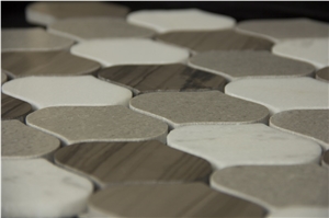 Multi Color Lantern Shape Mosaic,Pofung Marble,Good Choice for Wall & Floor Covering