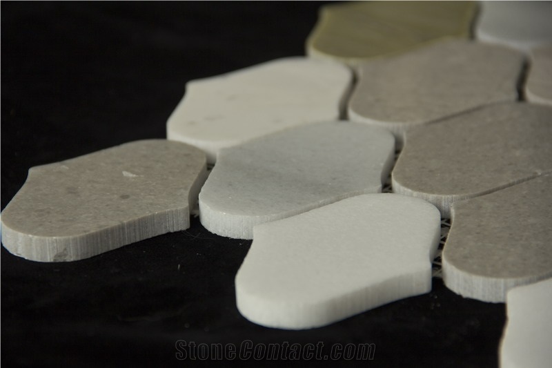 Multi Color Lantern Shape Mosaic,Pofung Marble,Good Choice for Wall & Floor Covering