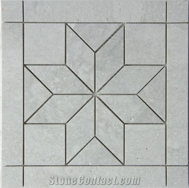 Pofung Marble Grey Marble Flower Shape Mosaic