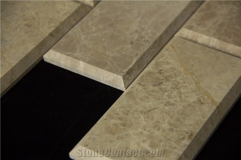 Pofung Marble Light Emperador Brick Mosaic Subway Wall Tiles