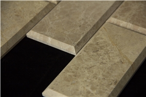 Pofung Marble Light Emperador Brick Mosaic Subway Wall Tiles