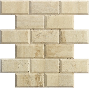 Pofung Marble Light Emperador Brick Mosaic Subway Wall Tiles