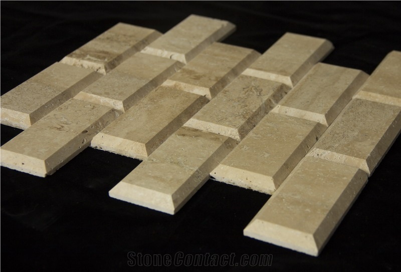 Pofung Marble Light Emperador Brick Mosaic Subway Wall Tiles