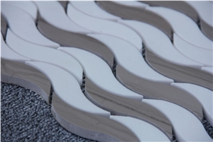 Sivec White+Grey Marble Weave Shape Mosaic Tiles Pofung Marble,Italian Natural Marble,Good Choice for Wall & Floor Covering