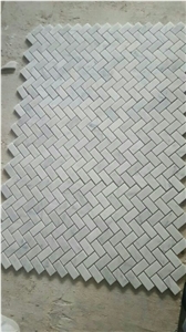 Venato Carrara Herringbone Mosaic Tile Pofung Marble,Natural Marble,Good Choice for Wall & Floor Covering.