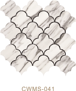 Venato Carrara/With Beige Marble Mosaic Pofung Marble