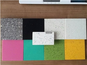 Quartz Stone Slabs Engineered Walling Flooring and Tiles Solid Surface Glass Marble Red Colors in Shandong Province