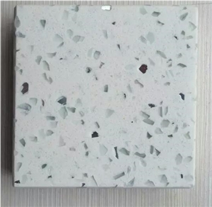 Quartz Stone Slabs Engineered Walling Flooring and Tiles Solid Surface Glass Marble Red Colors in Shandong Province
